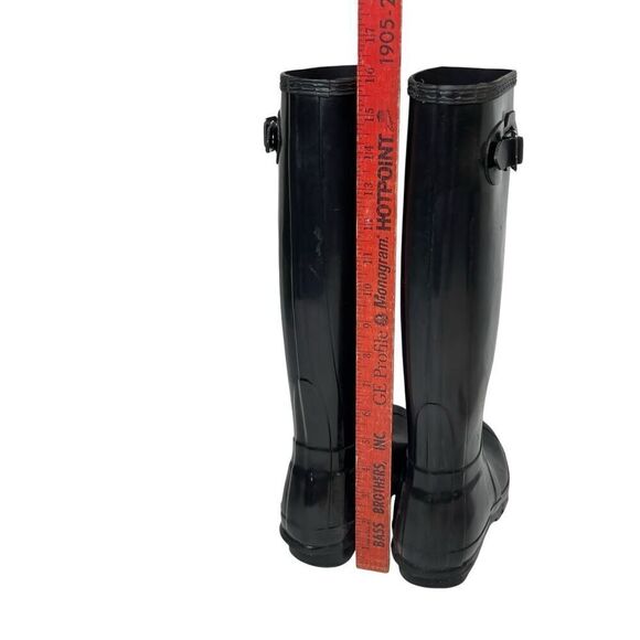 Hunter Boot WT1000RGL Glossy Black Original Tall Rubber Rain Boot sz 6 - Picture 6 of 12